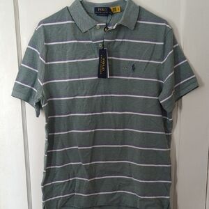 Polo by Ralph Lauren Gray and White Striped Polo Shirt
